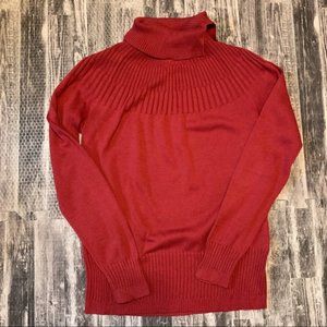 Leo & Nicole Cowl Neck Burnt Orange Red Sweater